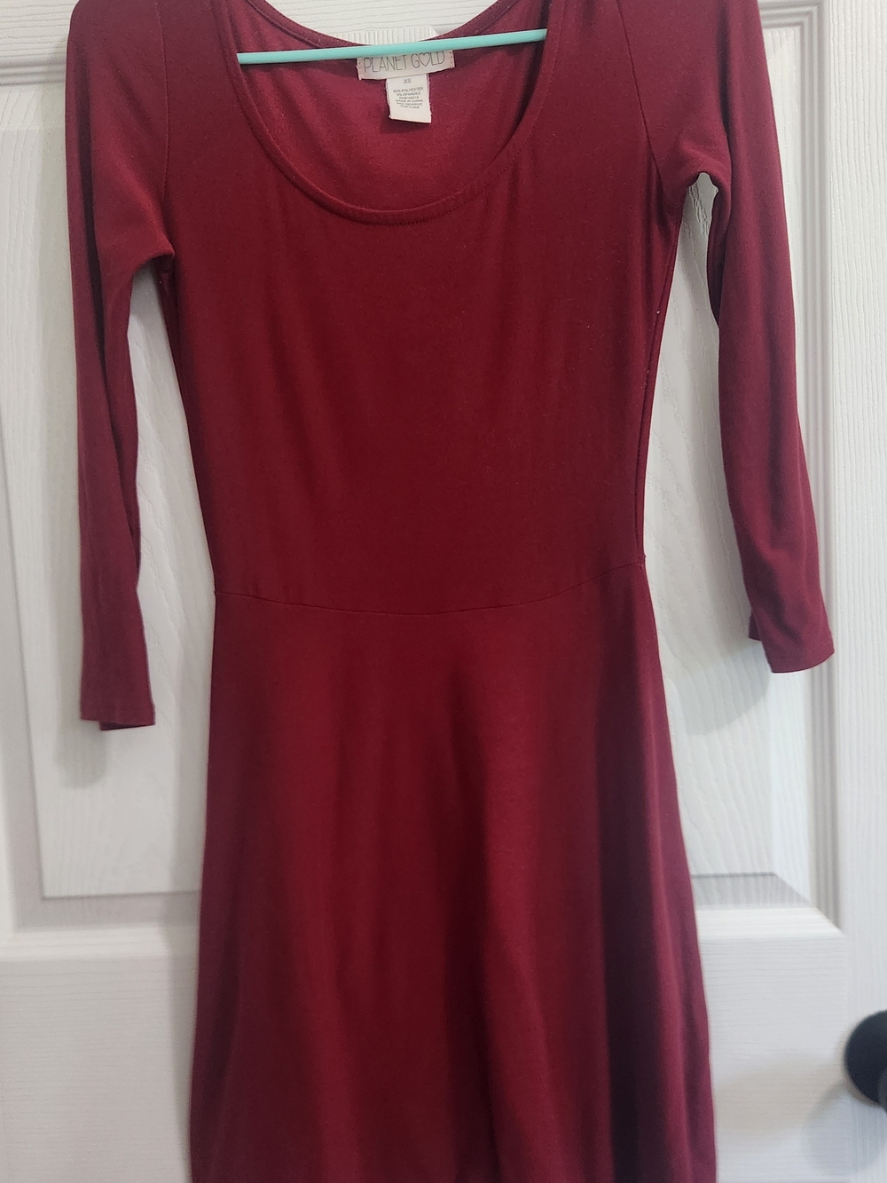 Planet Gold Burgundy Scoop Neck Fit & Flare Dress